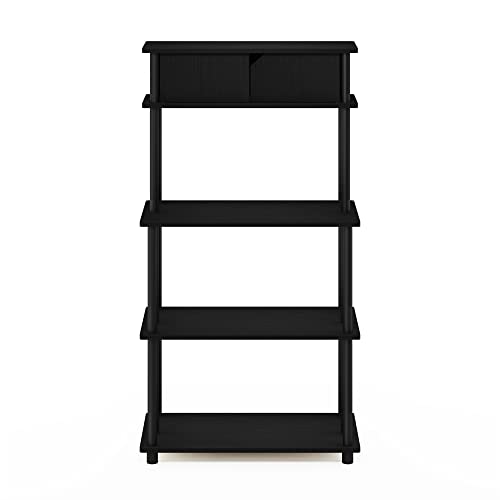 Furinno Turn-N-Tube Kitchen Storage Shelf with Top Cabinet for Kitchen, Dining Room and Home Office, Americano/Black - image 6
