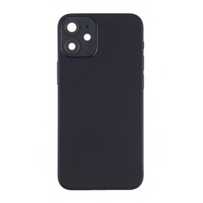 Image of (SPARECARE) Black Glass Back Panel for iPhone 12 - Full Body Housing Replacement with Side Keys, SIM Tray, and Camera Lens