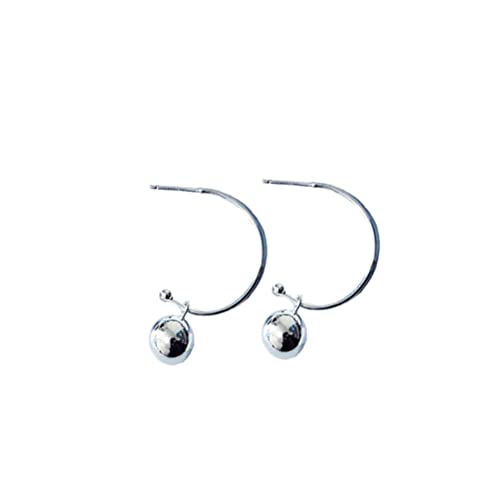 Boucles d'oreilles de haricots ronds anti-allergie en argent S925