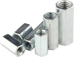 8mm female thread x 27 mm long hexagonal galvanized steel (Mild steel coated with zinc) nut - 5 Nos-picture-15