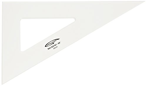 3 GX161 Grad Geodreieck, 60 Grad, gerade Kanten, 26 cm, Transparent