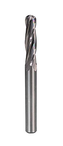 Image of BETOP Solid Carbide 2 Flutes Ball Nose Spiral bit. 1 /4 inch Cutting Diameter, 1 inch Cutting Length with 1 /4 inch Shank