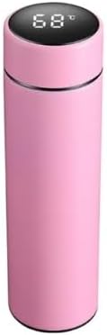 BestJenara Insulated Water Bottle with LED Display Coffee Vacuum Thermos Bottle Keep Drinks Hot or Cold for Travel School Office (Pink, 17 fl oz)