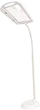 LENTE DE VIDRIO DE LUPA ÓPTICA: Esta lámpara led de vidrio con lupa de piso tiene una lupa de vidrio de dioptría genuina de 31 cm de ancho y 35 cm de altura con aumento de 5x y 12 luces LED de brillo. La distancia focal de la lente es de 220 mm, confiable para la fatiga visual, brazo flexible para un control total y excelente para cualquier tipo de trabajo cercano.