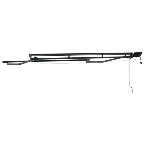 Cadre de store extérieur anthracite avec LEDs solaires et bras rétractables
