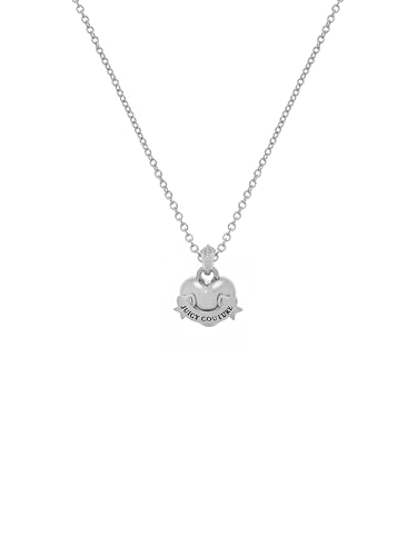 Juicy Couture Icon Heart Small Pendant Necklace for Women (Silver)