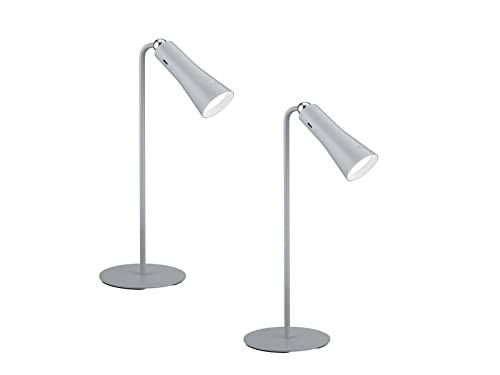 Reality Leuchten Beleuchtung Juego de 2 lámparas de escritorio LED - Foco gris con regulador táctil y conexión USB, 36 cm de alto Cover