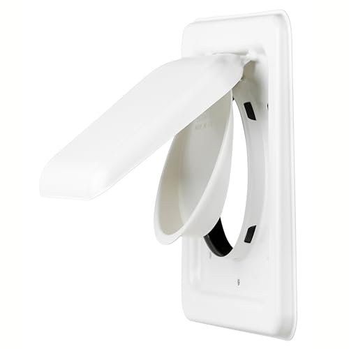 Image of NO-PEST VENT Dual Door Dryer Vent Cover 4 Inch Outdoor, Made in USA, Highest UV-Resistant Plastic, No Lint-Collecting Screen (White, 4 inch Metal Vent No Collar)