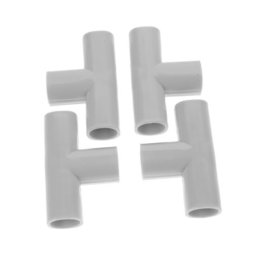 HAPINARY 4pcs Tee PVC Fittings T-Shaped Pipe Connectors for DIY PVC Pipe Fittings 3-Way Elbow Connector for Area Playpen Greenhouse Light Grey