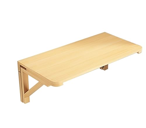 Mesa Plegable de Pared, Escritorio Flotante pequeño Que Ahorra Espacio, Escritorio de computadora Plegable de Madera Maciza, Mesa de Pared abatible para Estudio, lavandería, bar(60x40cm/24x16in)