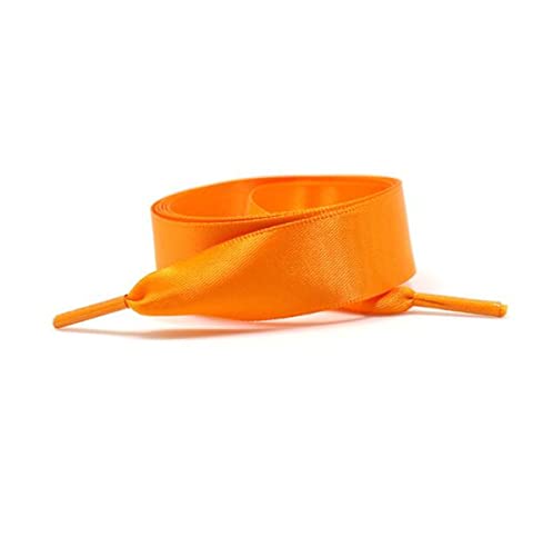wiftms 2 pares de cordones de satén para zapatos deportivos de 80 a 140 cm de largo, ovalado de 2 cm de ancho, cordones de seda, naranja, 140