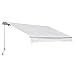 Outsunny Toldo Manual Plegable 3.5x2.5m de Aluminio Toldo Balcón Patio Terraza con Manivela Resistente al Agua Protección Solar UV para Jardín Exterior Blanco