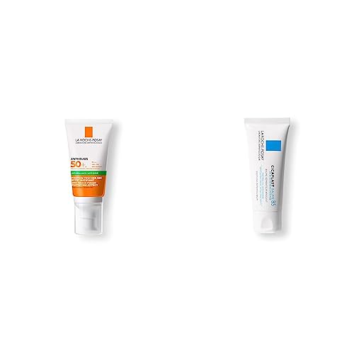 Salud, Music La Roche Posay Anthelios Toque Seco FPS 50+ Protector Solar Facial para Piel Grasa, 50 ml (el empaque puede variar) + La Roche Posay Cicaplast Baume B5,40 ml