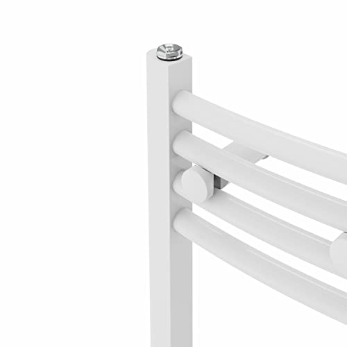 Sèche-serviettes incurvé blanc 1400x300mm de marque NRG pour salle de bain moderne