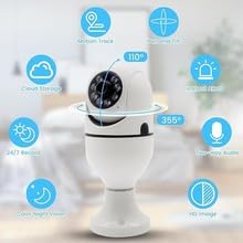 Image of Smart Wi-Fi CCTV Camera | 360 PTZ | 20M Color Night Vision | Human Motion Detection | Auto Tracking | Two-Way Audio | App Control | Supports 128GB SD Card | Bulb-Camera