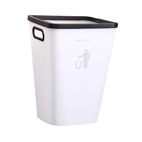 MAGICLULU Small Kitchen Trash Can Collapsible Office Garbage Bin White Plastic for Bedrooms and Bathrooms