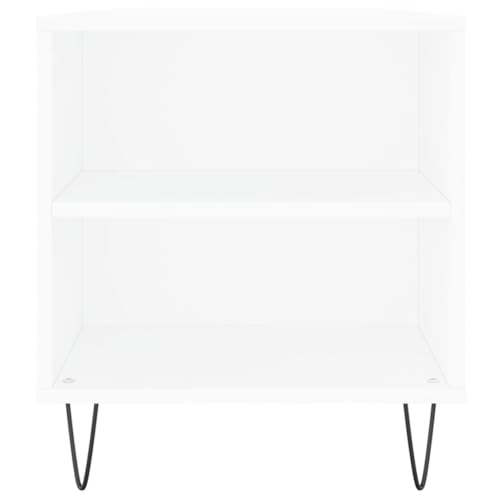 Table basse blanche 102 cm avec 2 tiroirs et 4 compartiments en bois - 8