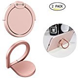 [2 Pack] YOSPOSS-Cell Phone Ring Holder, Phone Finger Grip/Stand/Kickstand/Car Mount,360°Rotation and 180°Flip,[Washable][Removable] for Any Phone (Rose)