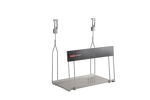 Image of Rubbermaid Garage FastTrack Recycled Cardboard Holder, Wall Mounted Recycling System, Holds up to 20 pounds, Satin Nickel, for Home /Garage