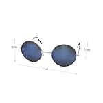 Round Hippie Sunglasses Retro Hippie Glasses for Men Women, Blue