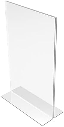 Miniatura 3 de FixtureDisplays Paquete de 24 soportes de acrílico transparente de 5.5 x 8.5 pulgadas para mesas, marco de mesa vertical para carpa de tienda de