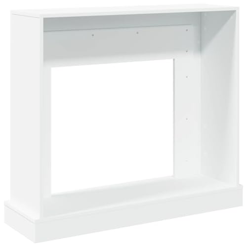 Bordure de cheminée avec surface de rangement en bois