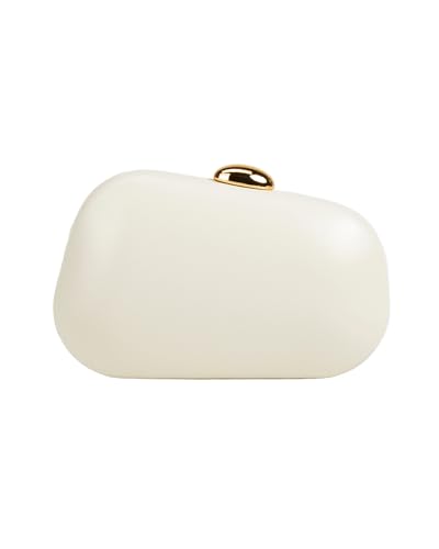 Trendy PU Leather Clutch Bag Irregular Acrylic Purse Crossbody Bag for Women Metallic Handbag with Chain for Wedding