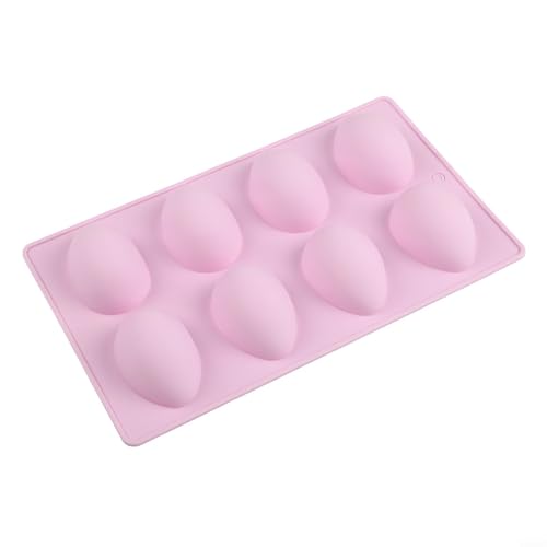 Moule à 8 cavités en silicone pour œufs de Pâques - Moule pour la fabrication de bonbons au chocolat, desserts flexibles pour les fêtes de fin d'année et...