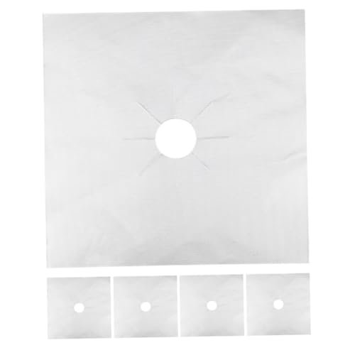 CHILDWEET 5個 ガスコンロ保護マット 防汚・耐油性パッド 防汚保護パッド 耐油保護パッド 再利用可能なストーブバーナーカバー キッチン用品 ストーブ保護パッド テフロン Silver