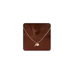 Turandoss Valentines Day Gifts for Kids Teen Girls – Dainty 14K Gold Plated Cross Disc Initial A-Z Pendant Necklace Trendy Faith Jewelry Birthday Personalized Valentines Gifts for Women Girls