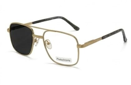 Photochromic Glasses, Gold Metal Frame, Square Shape, Transition Lenses, Unisex Eyewear, Sunglasses,-image-8