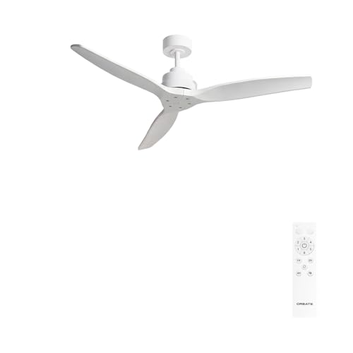 CREATE / WINDSTYLANCE M/Ventilador de techo ABS blanco con mando / 40W, Silencioso, Ø132 cm, 6 velocidades, temporizador, verano-invierno, doble altura, motor DC