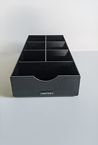 Haitian Coffee Condiment Organizer Cup Holder 7 Compartments For Storage Rack, Office And Home Use, Handmade Of 3Mm Abs Sheet, Color Black #TOP3