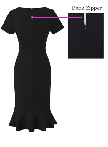 Image of VFSHOW Womens Elegant Vintage Cocktail Party Mermaid Bodycon Midi Mid-Calf Dress