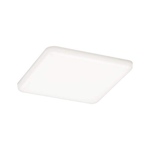 Paulmann 92397 LED Panel recessed luminaire Veluna VariFit IP44 Neutral White 125x125mm Rectangular incl. 1x8.5 watt Ceiling luminaire Satin Ceiling lamp Plastic Living Room lamp 4000 K