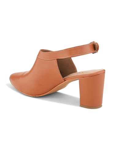 Image of XE Looks Slingback Heels | Pointed-Toe Design | Adjustable Strap |Stylish & Trendy Cushioned Footbed Heels For Girl & Women