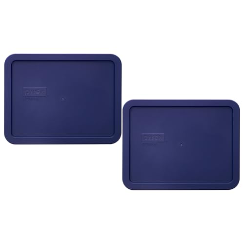 Pyrex 7211-PC 6 Cup Blue Food Storage Replacement Lid (2-Pack) - Made in USA
