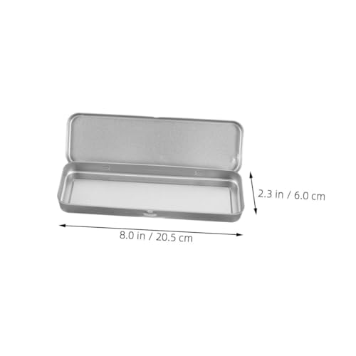 Étui à crayons tôle rectangulaire : boîte en métal minimaliste épurée