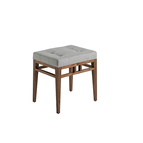 Angel Cerdá - Banquette de Chambre - Revêtue en Tissu Gris - Pieds en Bois de Noyer avec Finition Capitonnée - Banquette Auxiliaire pour Chambre à Coucher...