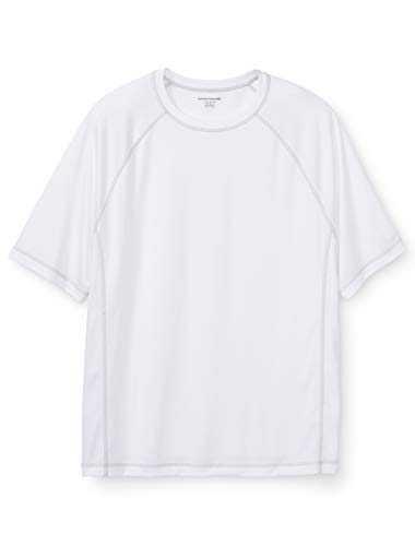 Amazon Essentials Men's Big & Tall Short-Sleeve Quick-Dry UPF 50 Swim Tee fit by DXL, -White, 3XL