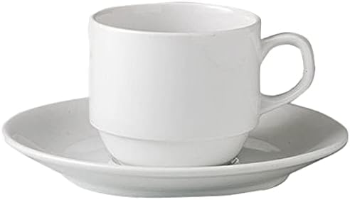 Set of 5 DC Stack Coffee C/S [S 6.0 x 0.7 inches (15.3 x 1.9 cm), 12.7 oz (374 g), Coffee C/S, Hotel, Restaurant, Cafe, Western Tableware, Restaurant, Commercial Use, For Guests
