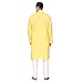 ITOS365 Men Cotton Blend Kurta Pyjama Set Party Fashion Regular Ethinic Wear Indian Dress Yellow XS