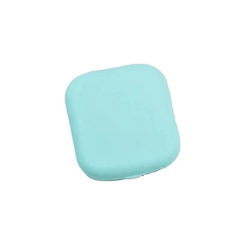 Portalentillas,Estuche Lentillas Estuche cuadrado for lentes de contacto con espejo for mujer, 5 unidades, estuche colorido for lentes de contacto, estuche for los ojos, bonitos kits de viaje.(Sky Blu