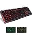 Mafiti RK100 3 Color LED Backlit Gaming Keyboard USB Wired Multimedia Mechanical Feel Keyboard for Gaming,Office