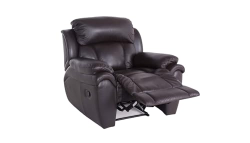 Boston Luxuriöser Fernsehsessel aus Echtleder mit Relaxfunktion und Zero-Wall-System - ergonomischer Relaxsessel - mit manueller Verstellung - ideal für Wohnzimmer & Heimkino - Dunkelbraun – Bild 5