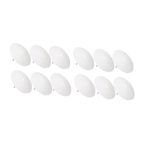 Parasols de papier blanc contre la chaleur : 12 ombrelles 23,7 pouces pour invités de mariage
