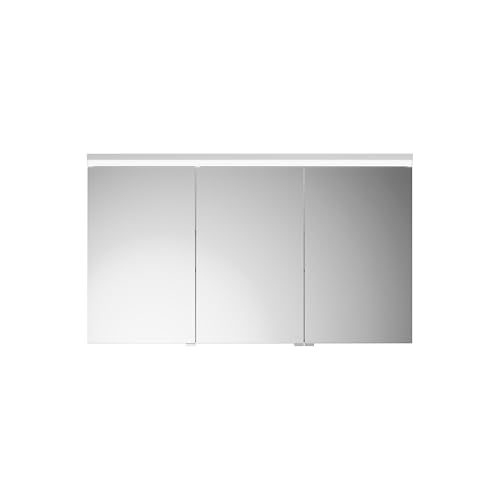 burgbad Lin20 Spiegelschrank LED-Beleuchtung, 3 Türen, Anschlag rechts 1200x700x170mm, SPQK120RF5351, Farbe: Weiß Matt mit Laserkante