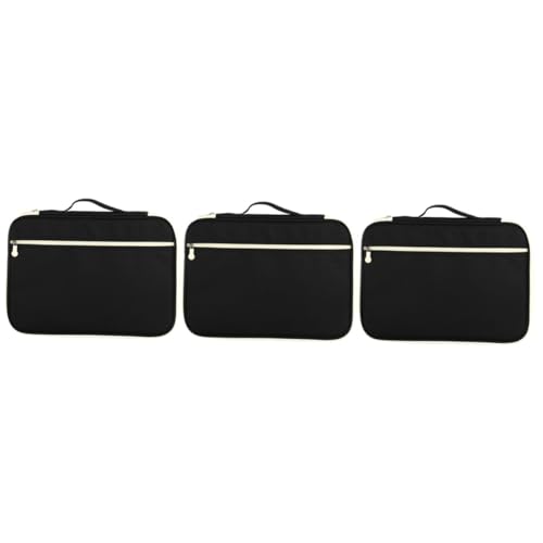 Operitacx 3Pcs Pasta Com Zíper Organizador De Portfólio A4 Bolsa De Documentos Pacote De Arquivo Hom