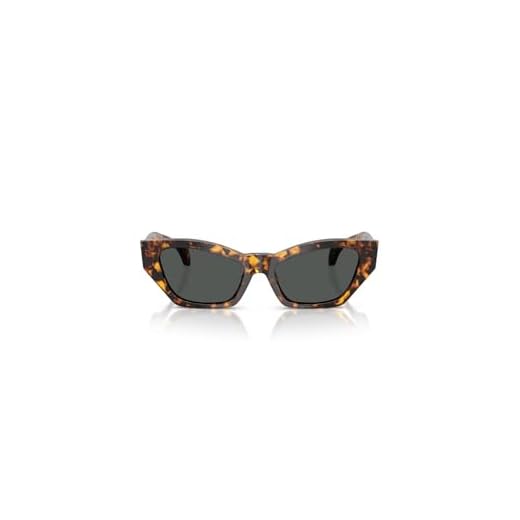 Versace Óculos de sol femininos com armação de tartaruga Havana, lentes cinza escuro, 53 mm