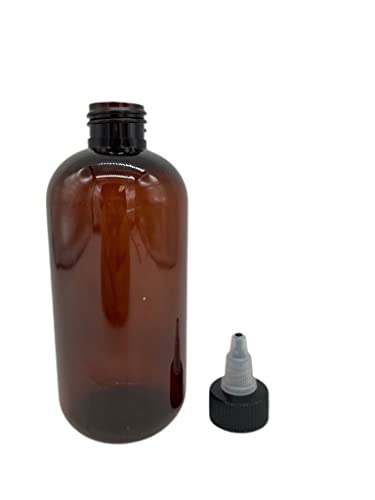 Natural Farms 8 oz Amber Boston Plastic Bottles - 12 Pack Empty Bottle Refillable - BPA Free - Essential Oils - Aromatherapy | Black/Natural Twist Top Cap - Made in the USA3